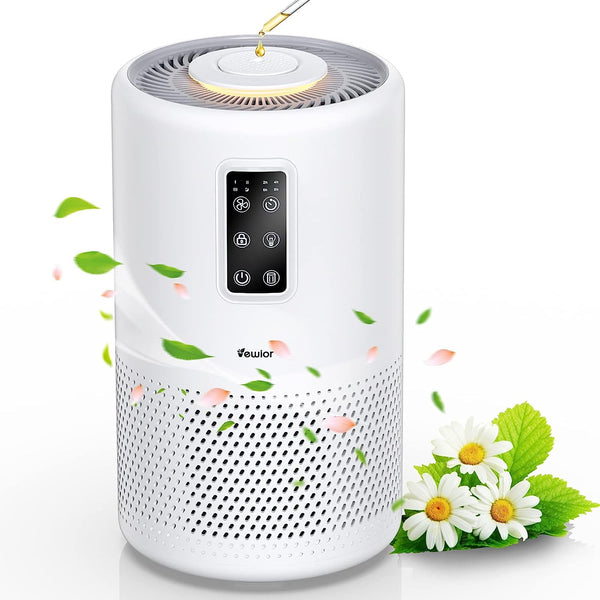 Air Purifiers for Home Large Room with Night Light up to 1076ft², VEWIOR H13 True HEPA Air Cleaner A2N