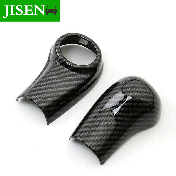 For Honda Vezel HR-V 2016-2020 Carbon Fiber ABS Knob Gear Shift Cover Trim 2 PCS