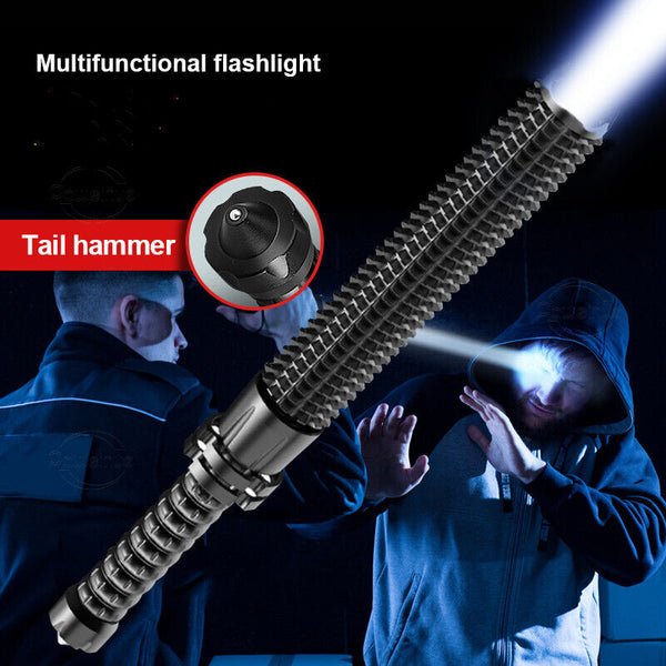 Super Bright LED Flashlight Rechargeable Zoom Security Torch Camping Lamp 37CM