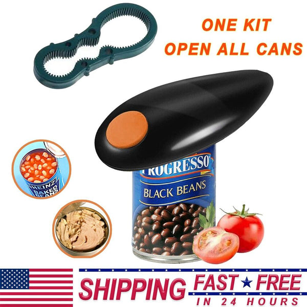 Electric Can Opener Automatic Smooth Edge One Touch Home Portable Kit Hands-Free