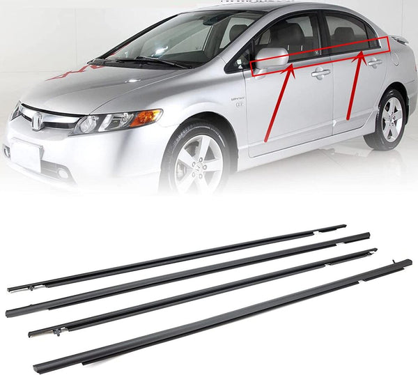 4Pcs Door Belt Molding Weatherstrip Kit For 2003-2009 Toyota 4RUNNER 4.7L 4.0L