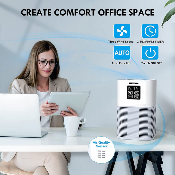 Air Purifier, Home Air Cleaner For Bedroom Large Room up to 600 sq.ft, VEWIOR H13 True HEPA Air Filter with Fragrance Sponge 6 Timer Settings Quiet Air Purifiers for Pets Dander Odor Dust Smoke Pollen Vewior