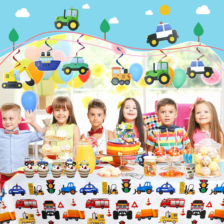 Construction Vehicles Party Supplies- Construction Vehicles Birthday Party Decorations, Includes 168pcs Decorations, Tableware, and Party Favors for 10 Guests Vewior