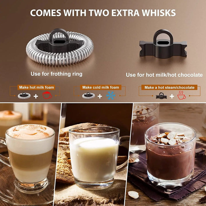 Milk Frother and Steamer, Electric Milk Warmer with Touch Screen, BIZEWO 4 IN 1 Automatic Stainless Steel Steamer for Coffee , Latte, Hot Chocolates BIZEWO