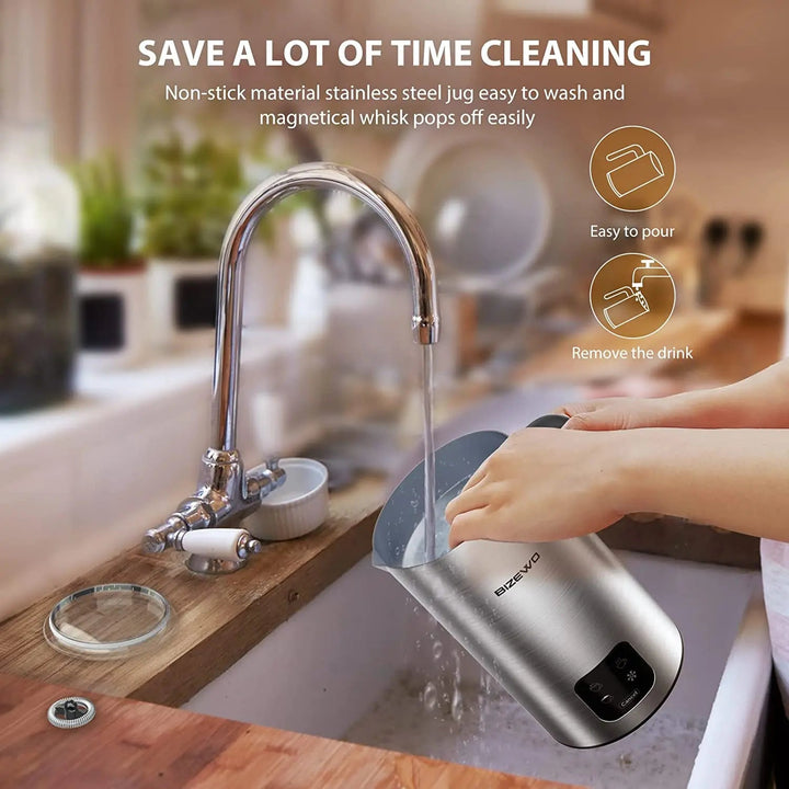 Milk Frother and Steamer, Electric Milk Warmer with Touch Screen, BIZEWO 4 IN 1 Automatic Stainless Steel Steamer for Coffee , Latte, Hot Chocolates BIZEWO