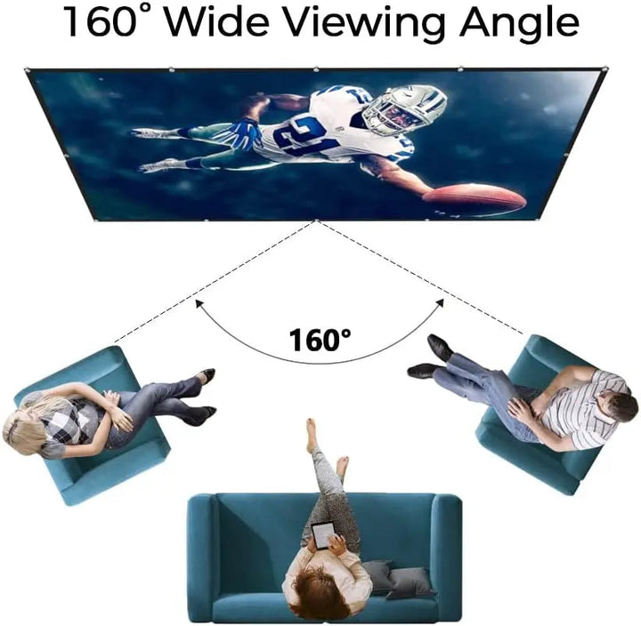 New Year Sale - Projector Screen 120 inch, FUDONI Outdoor Movie Screen 16:9 Foldable Washable Anti-Crease, Portable Projector Screen Outdoor Indoor Double Sided Projection Screen for Home Theater Camping Party Office FUDONI