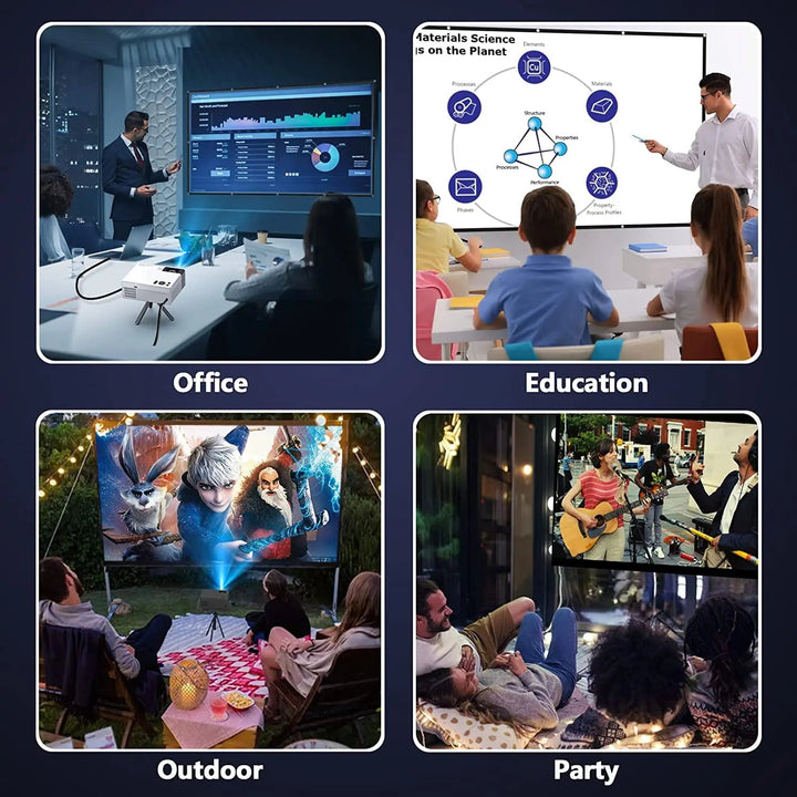 New Year Sale - Projector Screen 120 inch, FUDONI Outdoor Movie Screen 16:9 Foldable Washable Anti-Crease, Portable Projector Screen Outdoor Indoor Double Sided Projection Screen for Home Theater Camping Party Office FUDONI