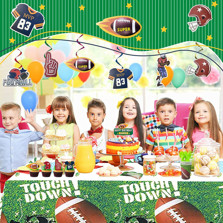 Rugby Party Supplies- Rugby Birthday Party Decorations, Includes 186pcs Decorations, Tableware, and Party Favors for 10 Guests Vewior