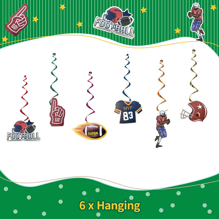 Rugby Party Supplies- Rugby Birthday Party Decorations, Includes 186pcs Decorations, Tableware, and Party Favors for 10 Guests Vewior