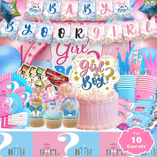 VEWIOR Gender Reveal Party Decorations, 173pcs Birthday Party Supplies Children Birthday Party Decorations for Children Vewior